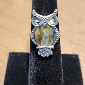 Silver and Gold Owl Ring